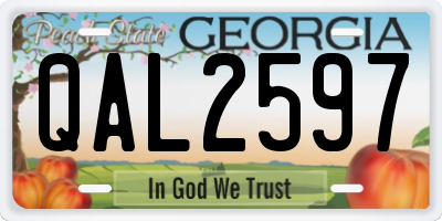 GA license plate QAL2597