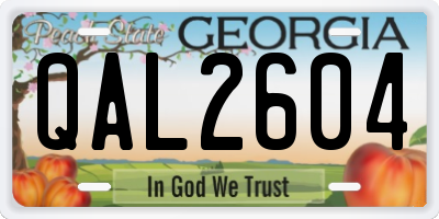 GA license plate QAL2604