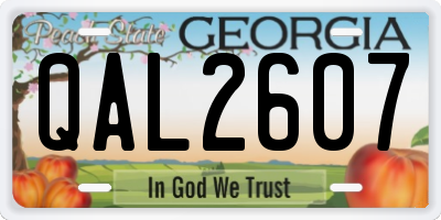 GA license plate QAL2607