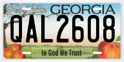 GA license plate QAL2608