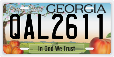 GA license plate QAL2611