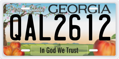 GA license plate QAL2612