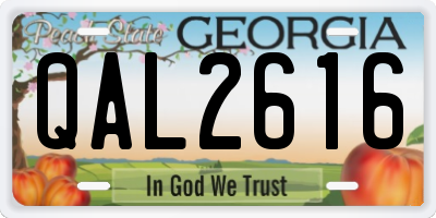 GA license plate QAL2616