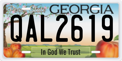 GA license plate QAL2619