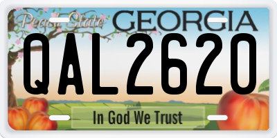 GA license plate QAL2620