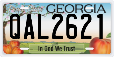 GA license plate QAL2621