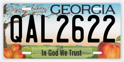 GA license plate QAL2622