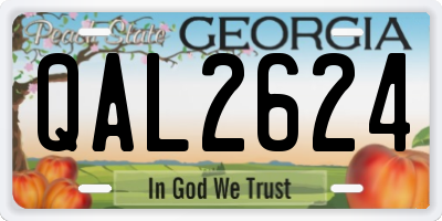 GA license plate QAL2624