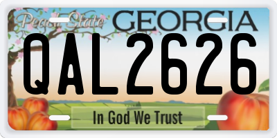 GA license plate QAL2626