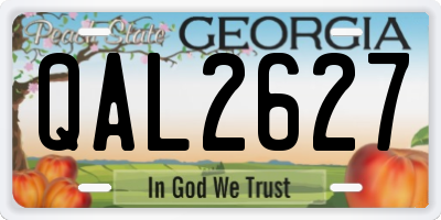 GA license plate QAL2627