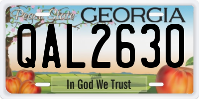 GA license plate QAL2630