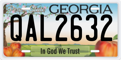 GA license plate QAL2632