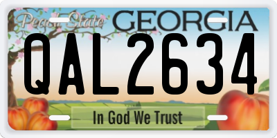 GA license plate QAL2634