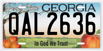 GA license plate QAL2636