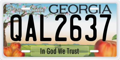 GA license plate QAL2637