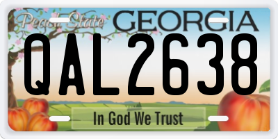 GA license plate QAL2638