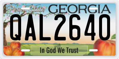 GA license plate QAL2640