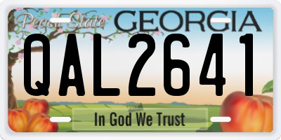 GA license plate QAL2641