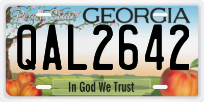 GA license plate QAL2642