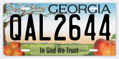 GA license plate QAL2644