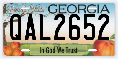 GA license plate QAL2652