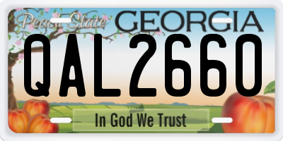 GA license plate QAL2660