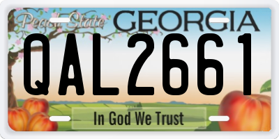 GA license plate QAL2661