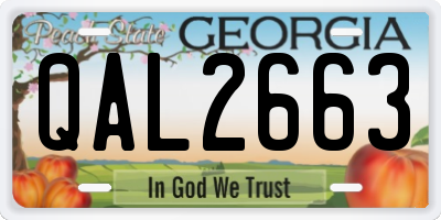 GA license plate QAL2663