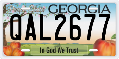 GA license plate QAL2677