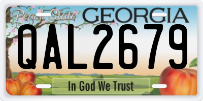 GA license plate QAL2679