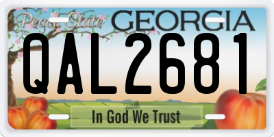 GA license plate QAL2681