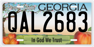 GA license plate QAL2683