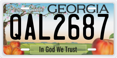 GA license plate QAL2687