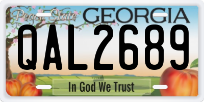 GA license plate QAL2689