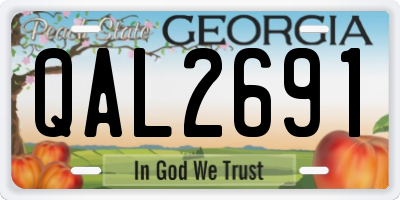 GA license plate QAL2691