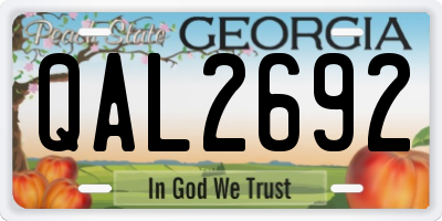 GA license plate QAL2692