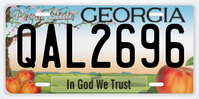 GA license plate QAL2696