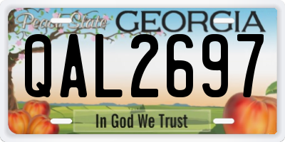 GA license plate QAL2697