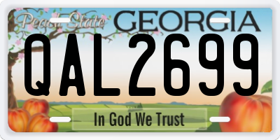 GA license plate QAL2699