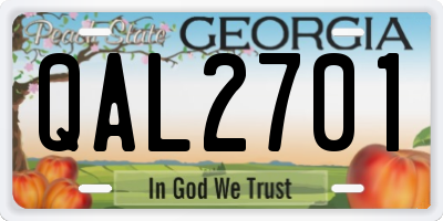 GA license plate QAL2701