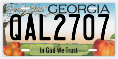 GA license plate QAL2707