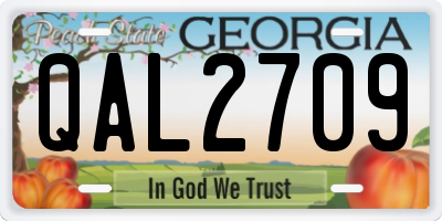 GA license plate QAL2709