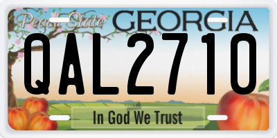 GA license plate QAL2710