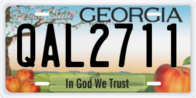 GA license plate QAL2711