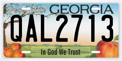 GA license plate QAL2713