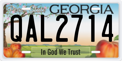 GA license plate QAL2714