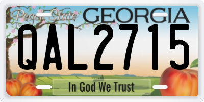 GA license plate QAL2715