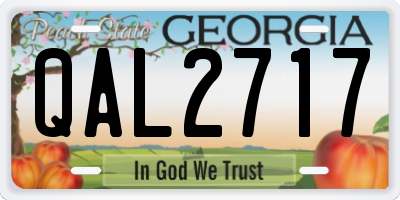 GA license plate QAL2717