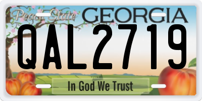 GA license plate QAL2719