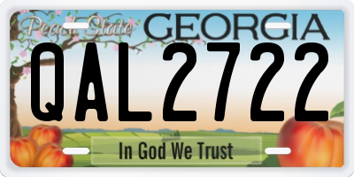 GA license plate QAL2722